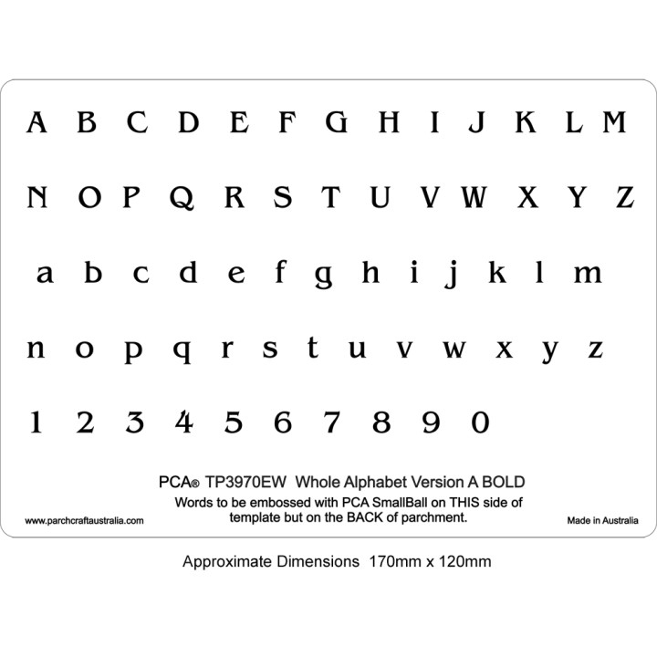 (PCA-TP3970EW)EMBOSSING Whole Alphabet Version A (BOLD)
