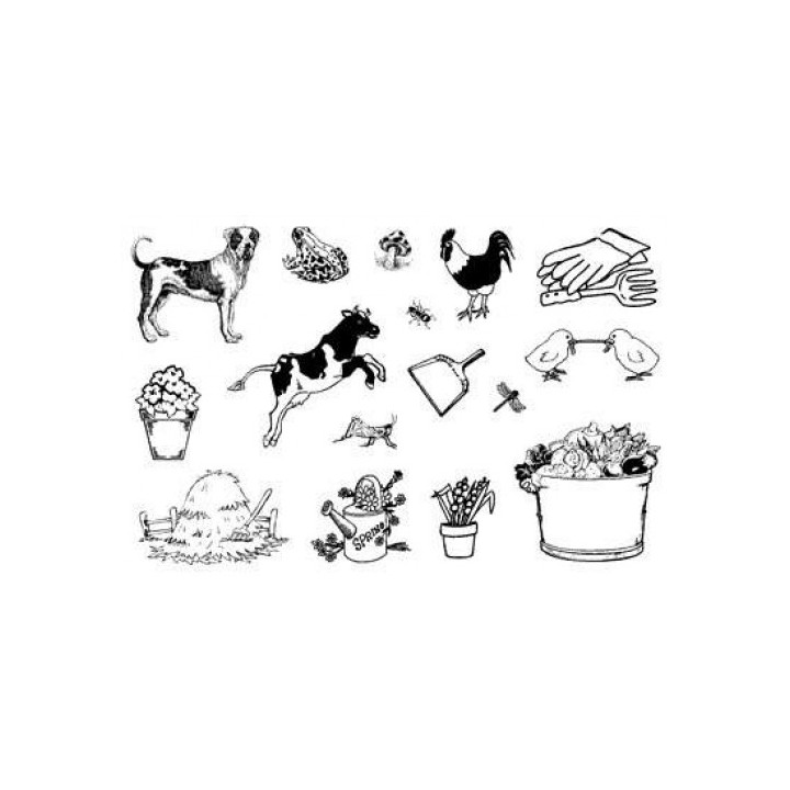 (770004/723)Crea Clear Stamp 9,5 x 14,5 cm Farm
