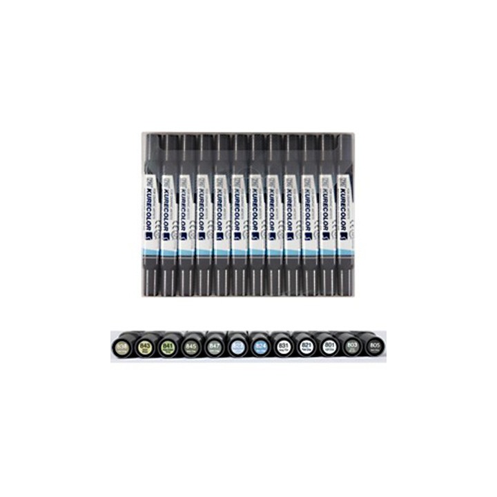 (KC-3000/12B7)ZIG Alcohol Marker Set Gray Colours