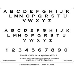 (PCA-TP3974EW)EMBOSSING Whole Alphabet CAPITALS