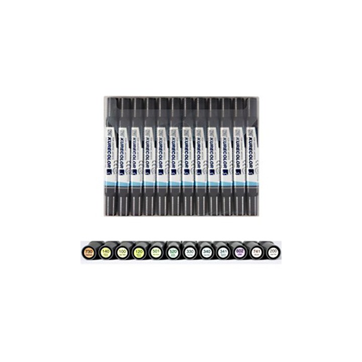 (KC-3000/12B5)ZIG Alcohol Marker Set Pale Colours