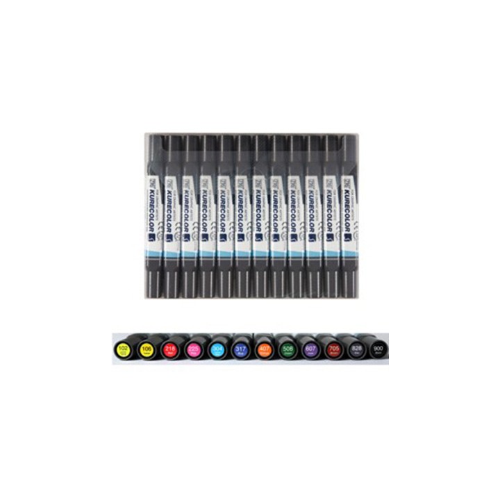 (KC-3000/12B1)ZIG Alcohol Marker Set Basic Colours