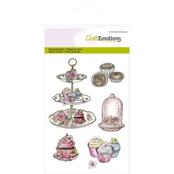 (1062)CraftEmotions clearstamps A6 Delicacy High Tea Rose