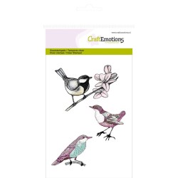 (1019)CraftEmotions clearstamps A6 birds Botanical