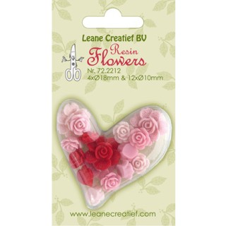 (72.2212)Resin Flowers-Roses Pink-red