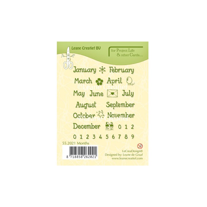 (55.2021)Clear stamp Months English text