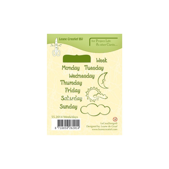 (55.2014)Clear stamp Week/Days English text