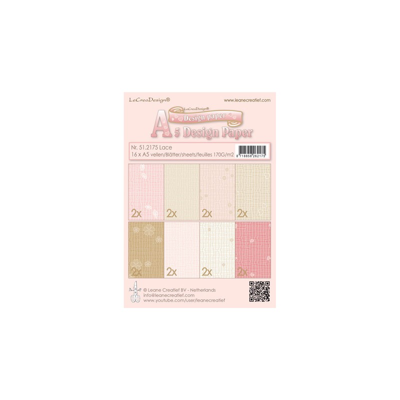 (51.2175 )Paperset A5 Lace pink/brown
