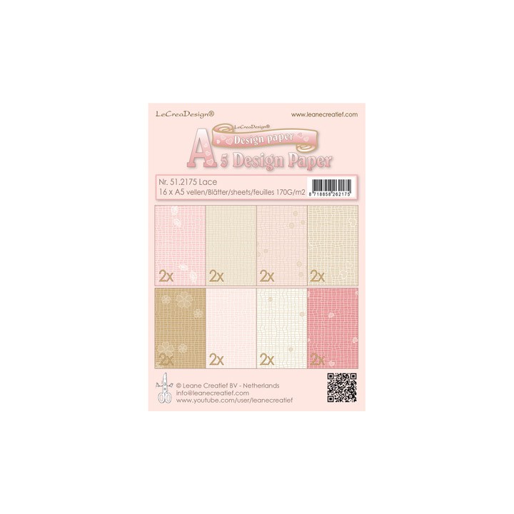 (51.2175 )Paperset A5 Lace pink/brown