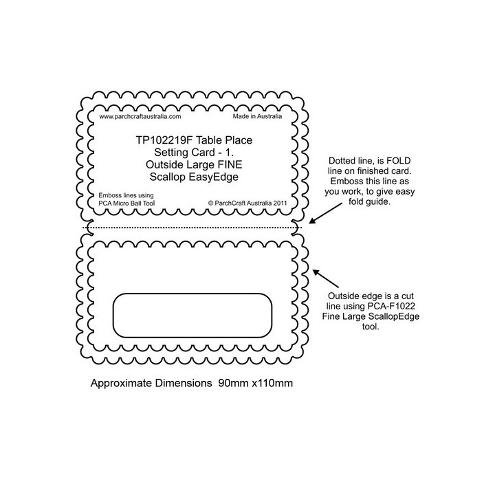 (PCA-TP102219)FINE Table Place Setting Card 1 - Outside Large Scallop EasyEdge