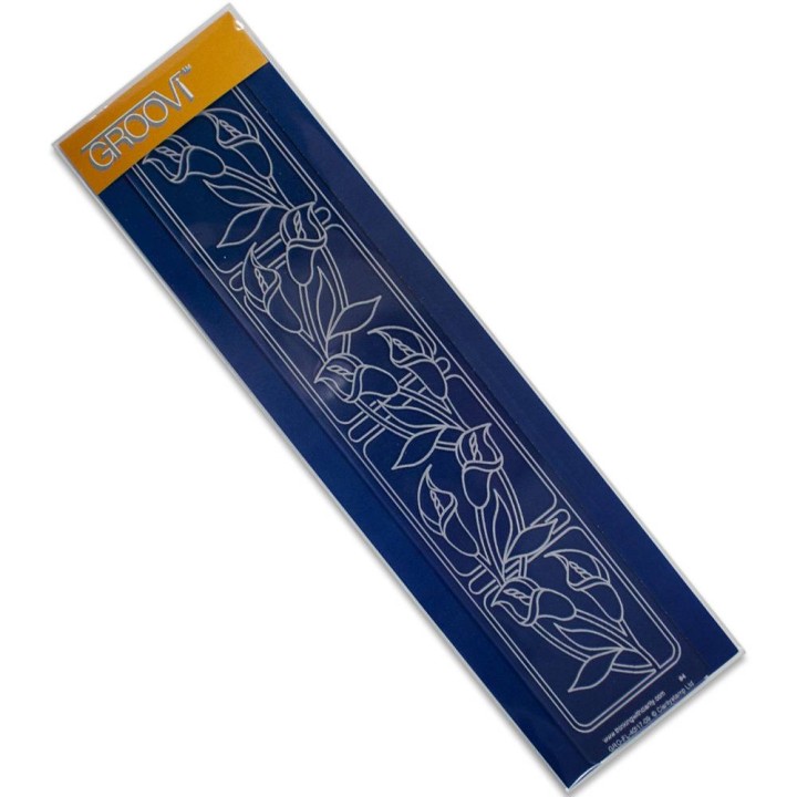 (GRO-FL-40117-09)Groovi Border Plate Lilies Art Nouveau