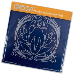 (GRO-FL-40120-03)Groovi Plate A5 Lilies Art Nouveau