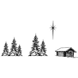 (STA-TR-10213-A5)Claritystamp clear stamp Sprucescape And Cabin