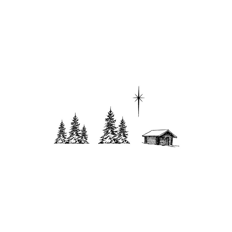 (STA-TR-10213-A5)Claritystamp clear stamp Sprucescape And Cabin