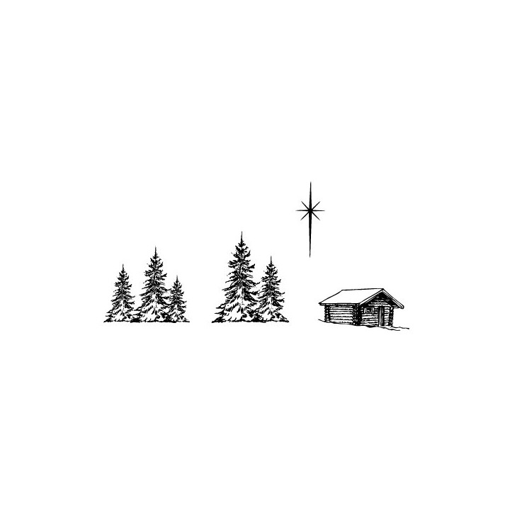 (STA-TR-10213-A5)Claritystamp clear stamp Sprucescape And Cabin