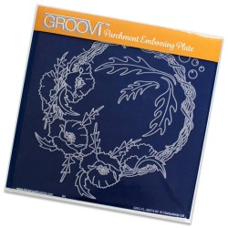 (GRO-FL-40074-03)Groovi Plate A5 Poppy Wreath