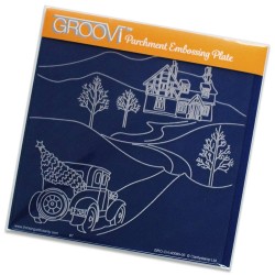 (GRO-CH-40080-03)Groovi Plate A5 Country Cottage Snow Scene