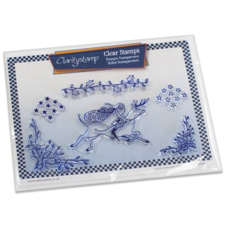 (STA-CH-10075-A5)Claritystamp clear stamp Santa & Stars