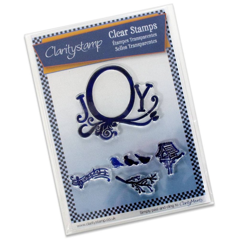 (STA-CH-10185-A5)Claritystamp clear stamp Joy Frame & Birdsong