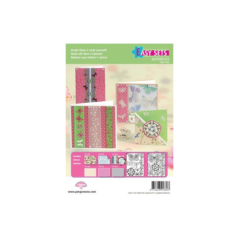 Pergamano Easy card set butterfly kisses 2 (71006)
