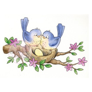 (CL489)stamp A7 set Birds on nest