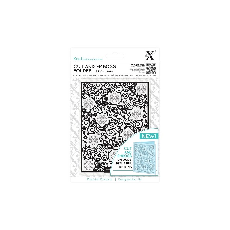 (XCU503806)Xpress embossing folder 110 x 150mm Floral Pattern