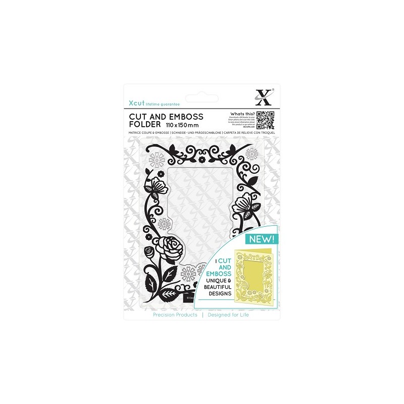 (XCU503804)Xpress embossing folder 110 x 150mm Floral Frame