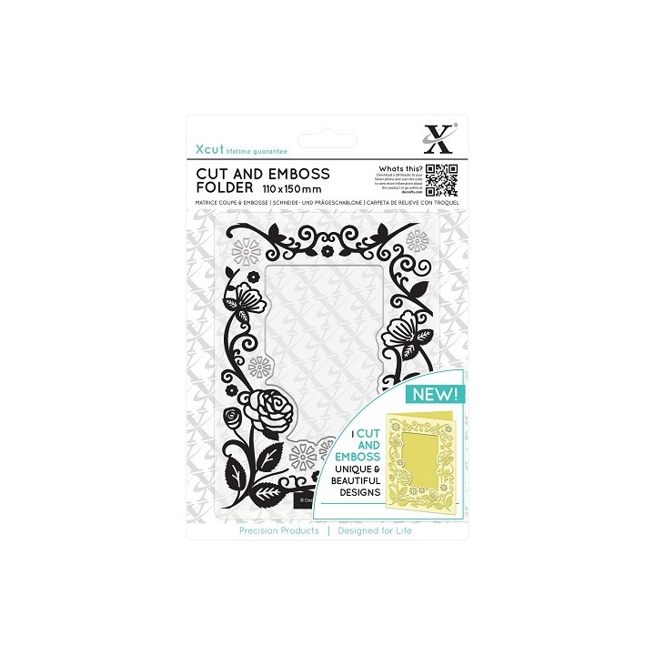 (XCU503804)Xpress embossing folder 110 x 150mm Floral Frame