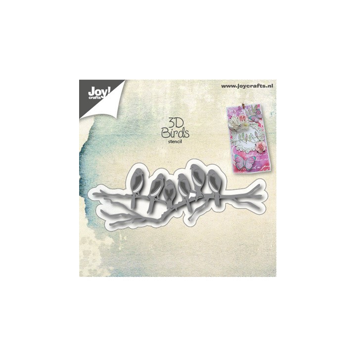 (6002/0554)Cutting & Embossing stencil 3D Birds