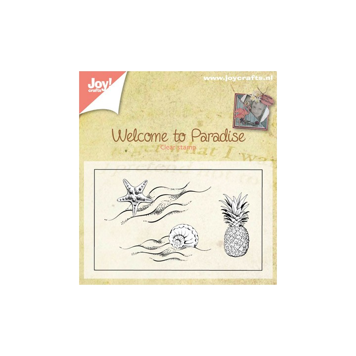 (6410/0397)Clear stamp Welcome to paradise