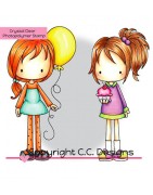 (P1)C.C. Designs Stamp clear Pinkies Cupcakes & Balloons