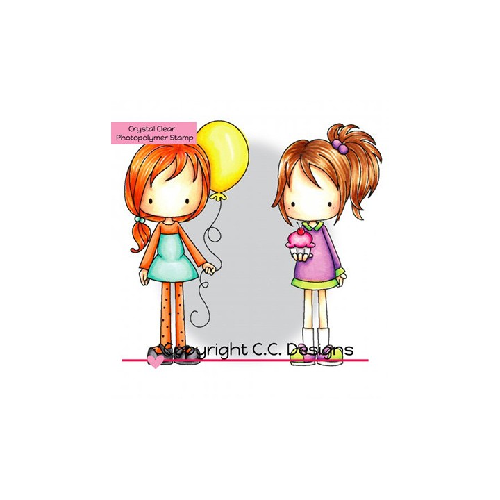 (P1)C.C. Designs Stamp clear Pinkies Cupcakes & Balloons