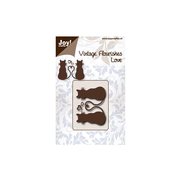 (6003/0049)Pochoir Vintage Flourishes Love kittens