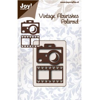 (6003/0067)stencil Vintage Flourishes Polaroid camera met filmst