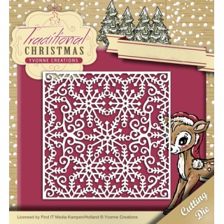 (YCD10059)Die - Yvonne Creations - Traditional Christmas - Snowf