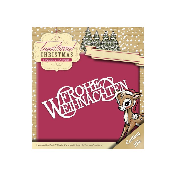 (YCD10058)Die - Yvonne Creations - Traditional Christmas - Frohe