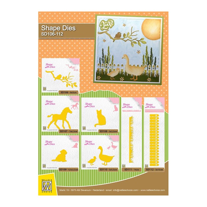 (SD106)Nellie's Shape Dies Birdie on branch