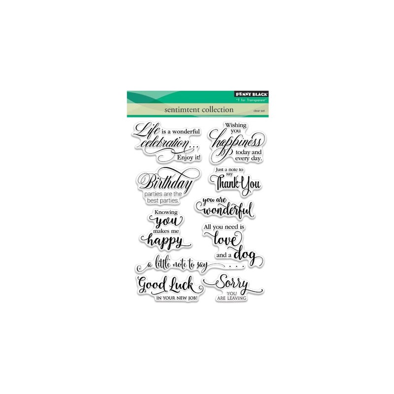 (30-350)Penny Black Stamp clear Sentiment collection