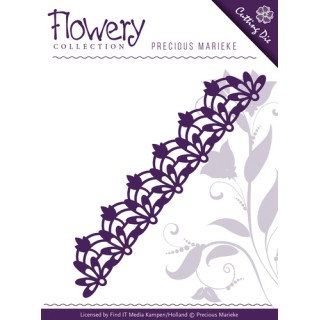 (PM10061)Die - Precious Marieke - Flowery - Fleur-de-Lis border