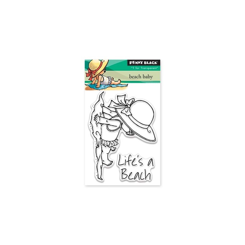 (30-369)Penny Black Stamp clear Beach baby