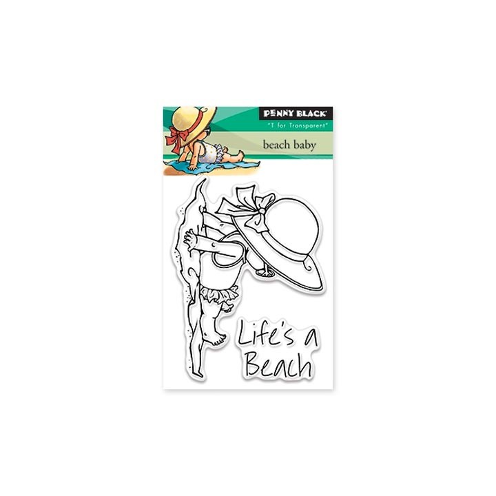 (30-369)Penny Black Stamp clear Beach baby