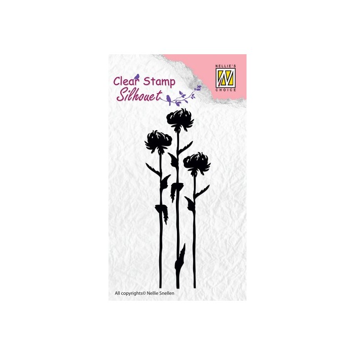 (SIL004)Nellie's Choice Clear Stamp  flower 7