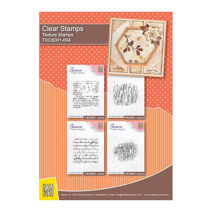 (TXCS004)Nellie's Choice Clear Stamp Texture Vintage