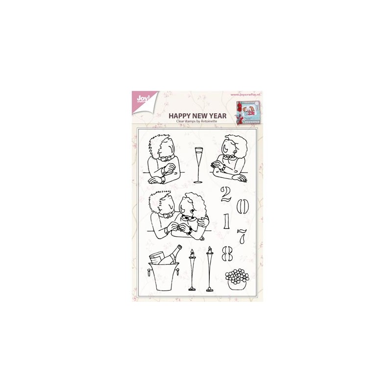 (6410/0432)Clear stamp Happy new year by antoinette