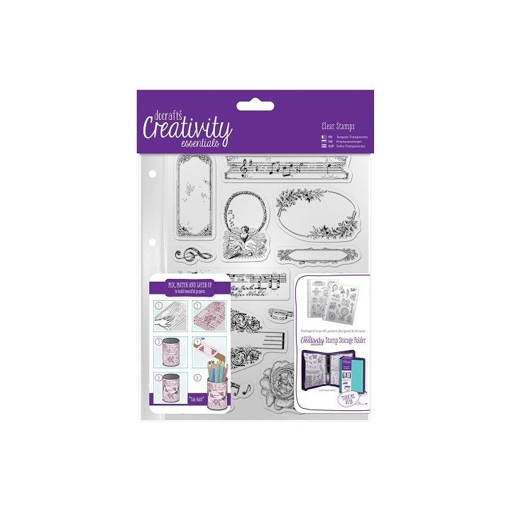 (DCE907112)A5 Clear Stamp Set (14pcs) - Musicality