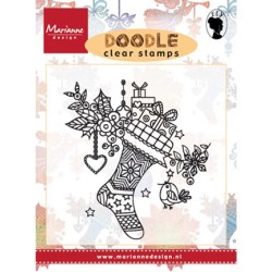 (EWS2223)Clear stamp Doodle Christmas stocking