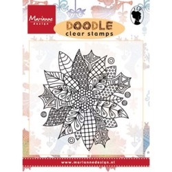 (EWS2222)Clear stamp Doodle Poinsettia