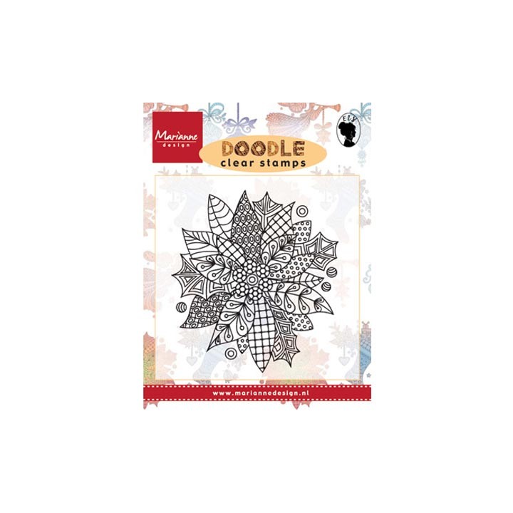 (EWS2222)Clear stamp Doodle Poinsettia