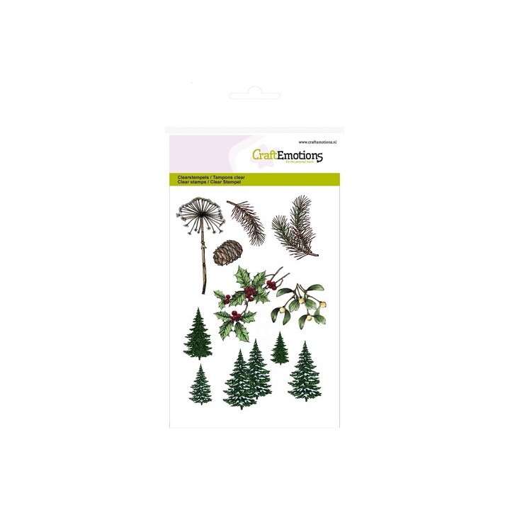 (1244)CraftEmotions clearstamps A6 - christmas tree