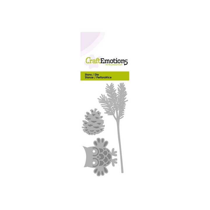 (115633/0179)CraftEmotions Die - Owl on pine branch